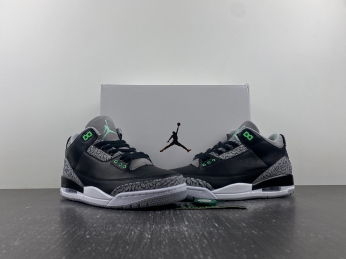 air jordan 3 "black/green glow" ct8532-031