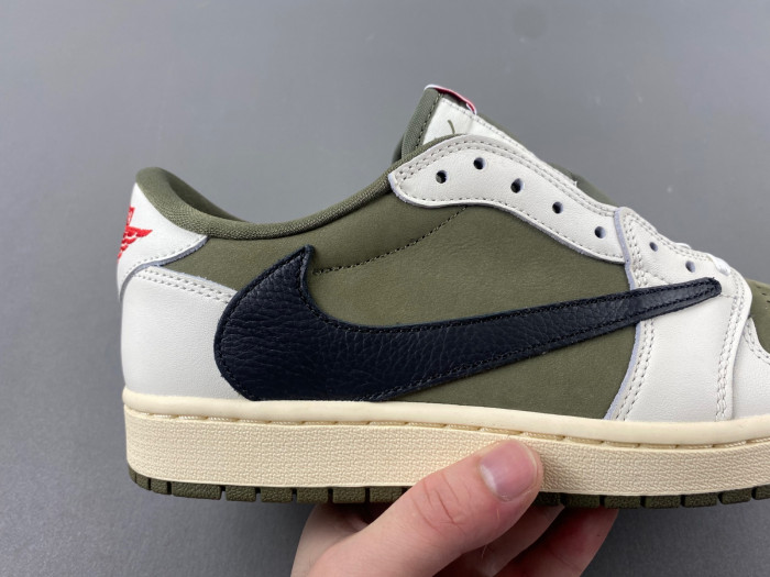 travis scott x air jordan 1 low og medium olive dm7866-200