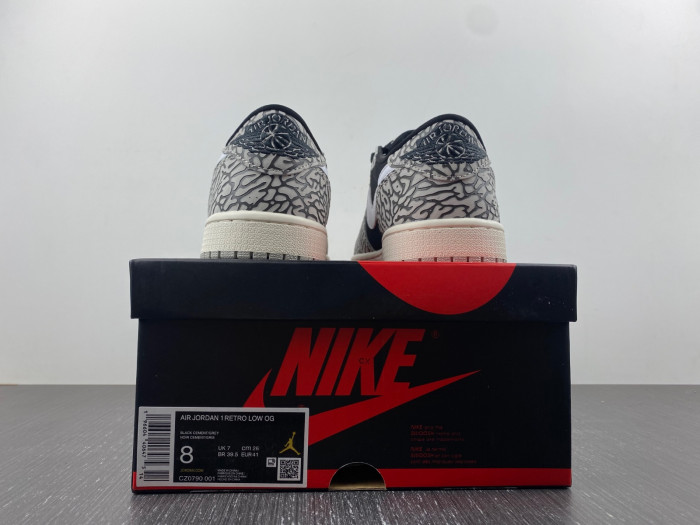 air jordan 1 low og "black cement" cz0790-001