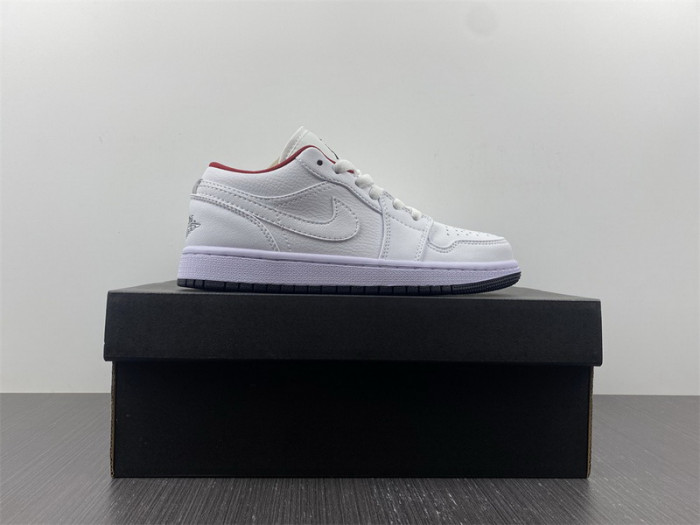 air jordan 1 low gs "white/red" 553560-164