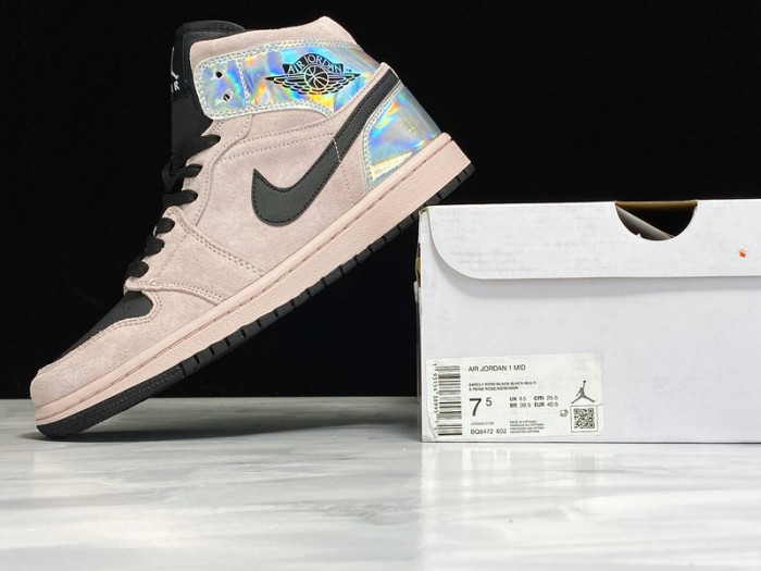 air jordan 1 mid wmns iridescent bq6472-602