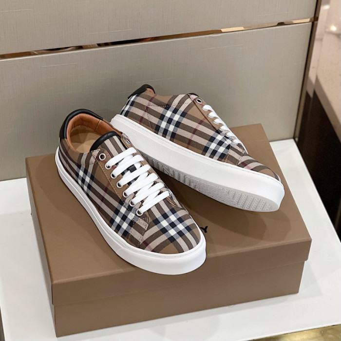 B**rry vintage check cotton sneakers