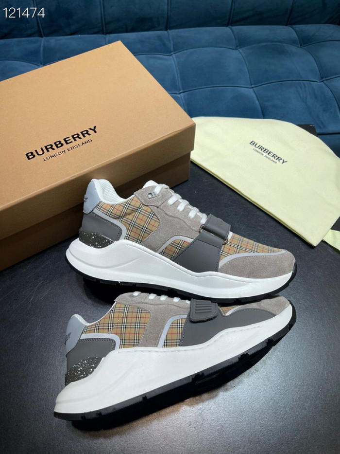 Bur*berry Vintage Check, Leather and Mesh Sneakers