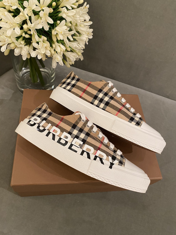 Bur*berry Vintage Check Cotton Sneakers