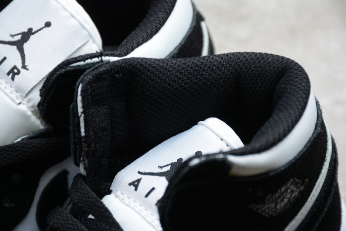 Air Jordan 1 Mid GS Panda White Black Teal Tint KID-BQ6931-103