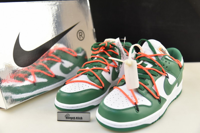 off white nike dunk low pine green ct0856-100